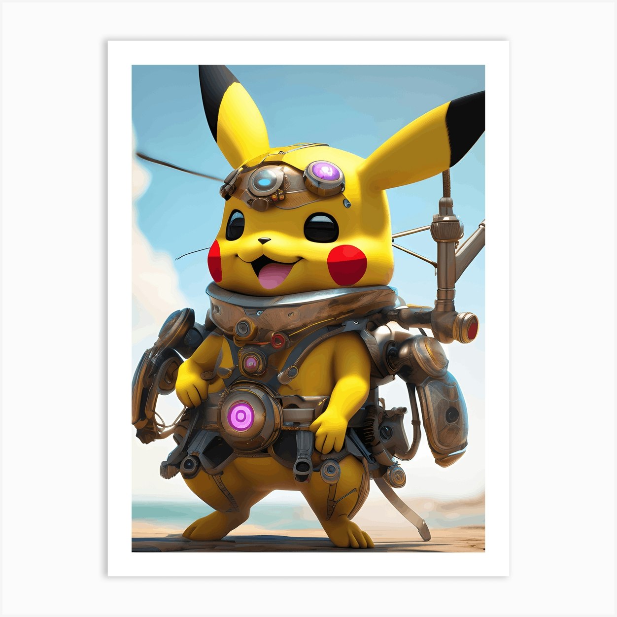 Futuristic Cyborg Pikachu Fan Art Poster Art Print By The Art Of Pat Fy