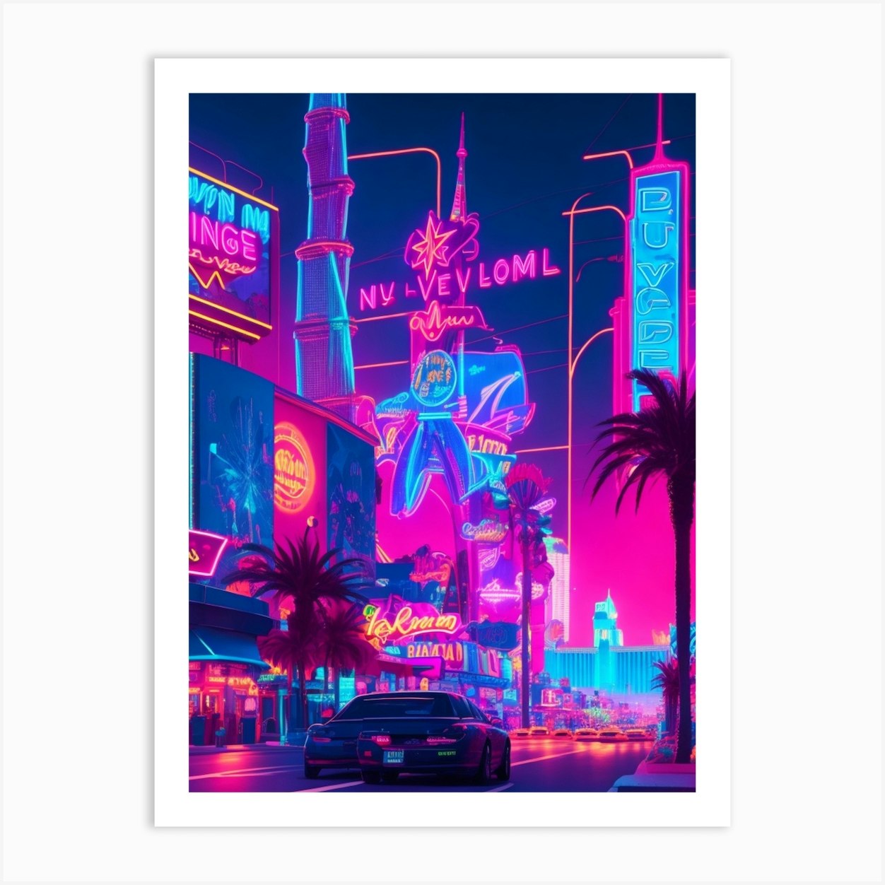 Las Vegas City Art Travel Art Print by Vicky Hanggara - Fy