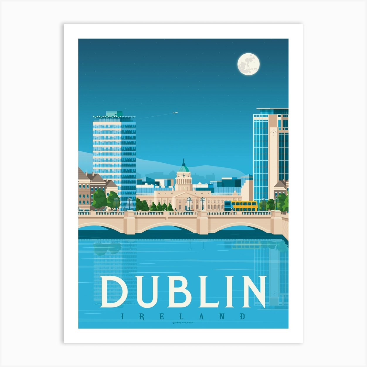 Dublin Ireland Art Print by Olahoop Travel Posters Fy