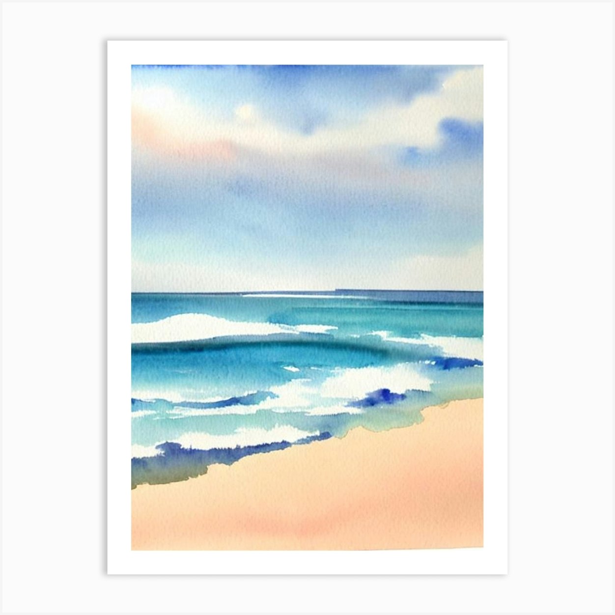 Coogee Beach 4, Australia Watercolour Art Print by Sand & Surf Prints - Fy