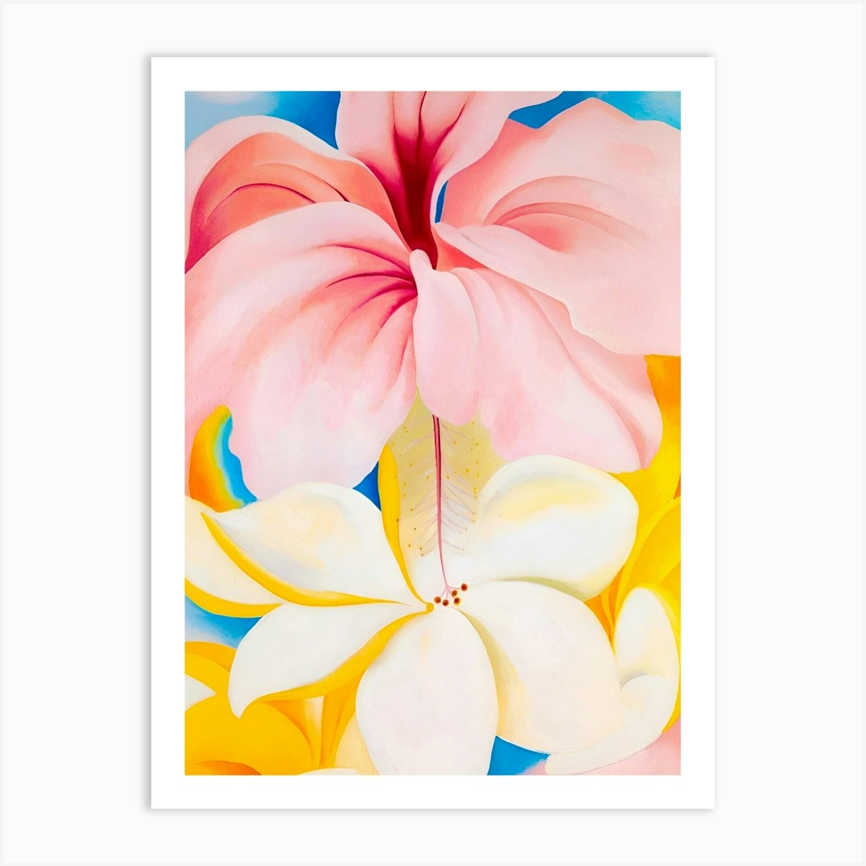 Georgia OKeeffe - Hibiscus with Plumeria Art Print by Wirla - Fy