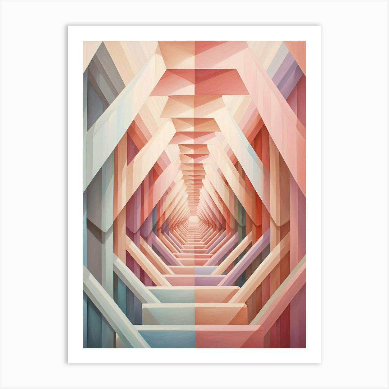 Geometrical Optical Illusion watercolor painting shops