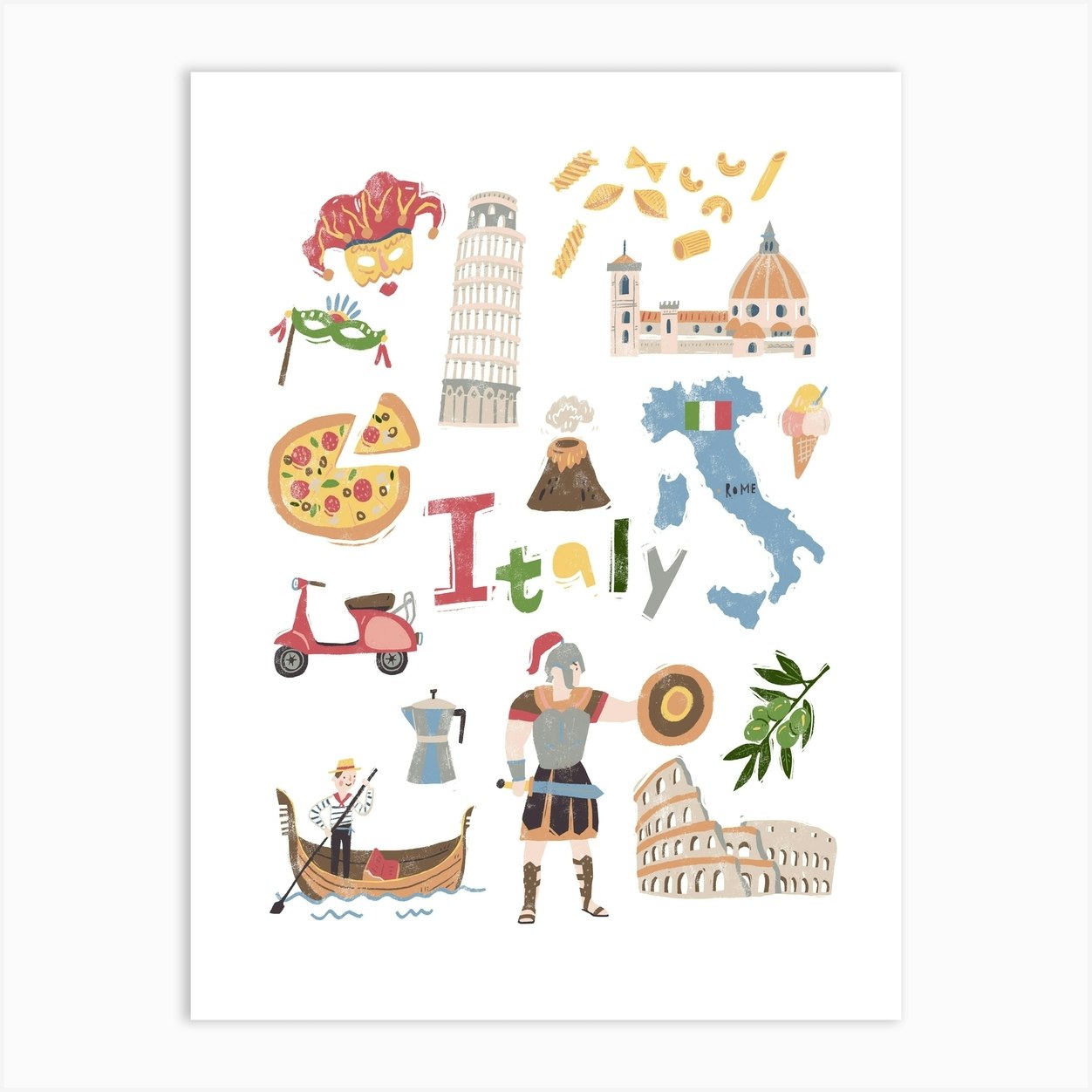Travel Italy Art Print by Miss Noproblem Fy