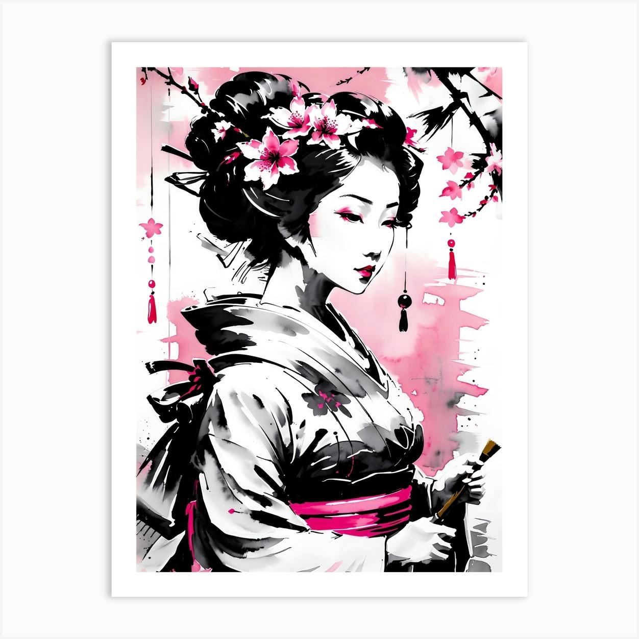 アート・デザイン・音楽 THE 101 STYLES FOR LADIES IN JAPAN Geisha Tokyo Japan Japanese Art Dragon Flowers T Shirt Top