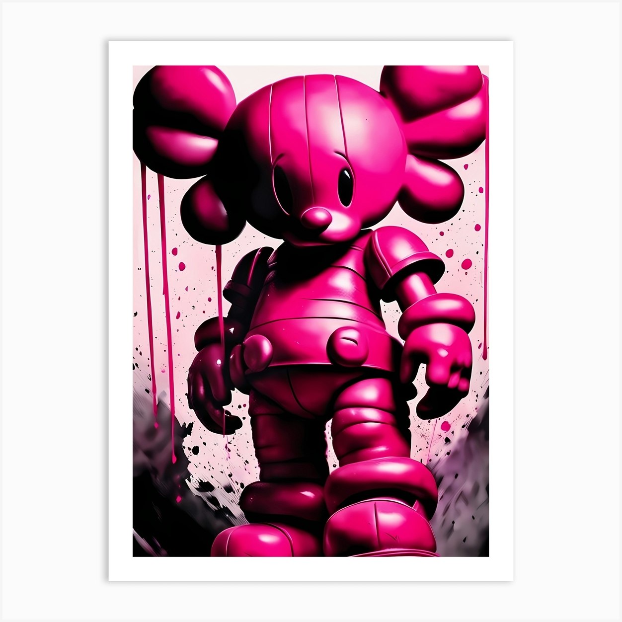 Hypebeast Pink Kaws Figure Painting (31) Art Print by 1xMerch Fy