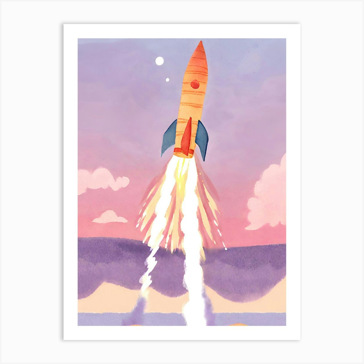 Rocket Launch Art Print By Canvas Haven Decor Fy