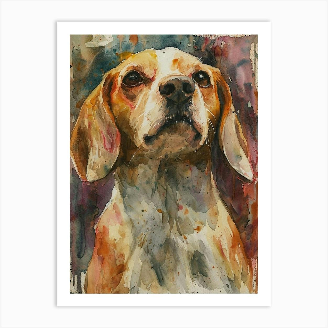 Beagle watercolor hot sale painting