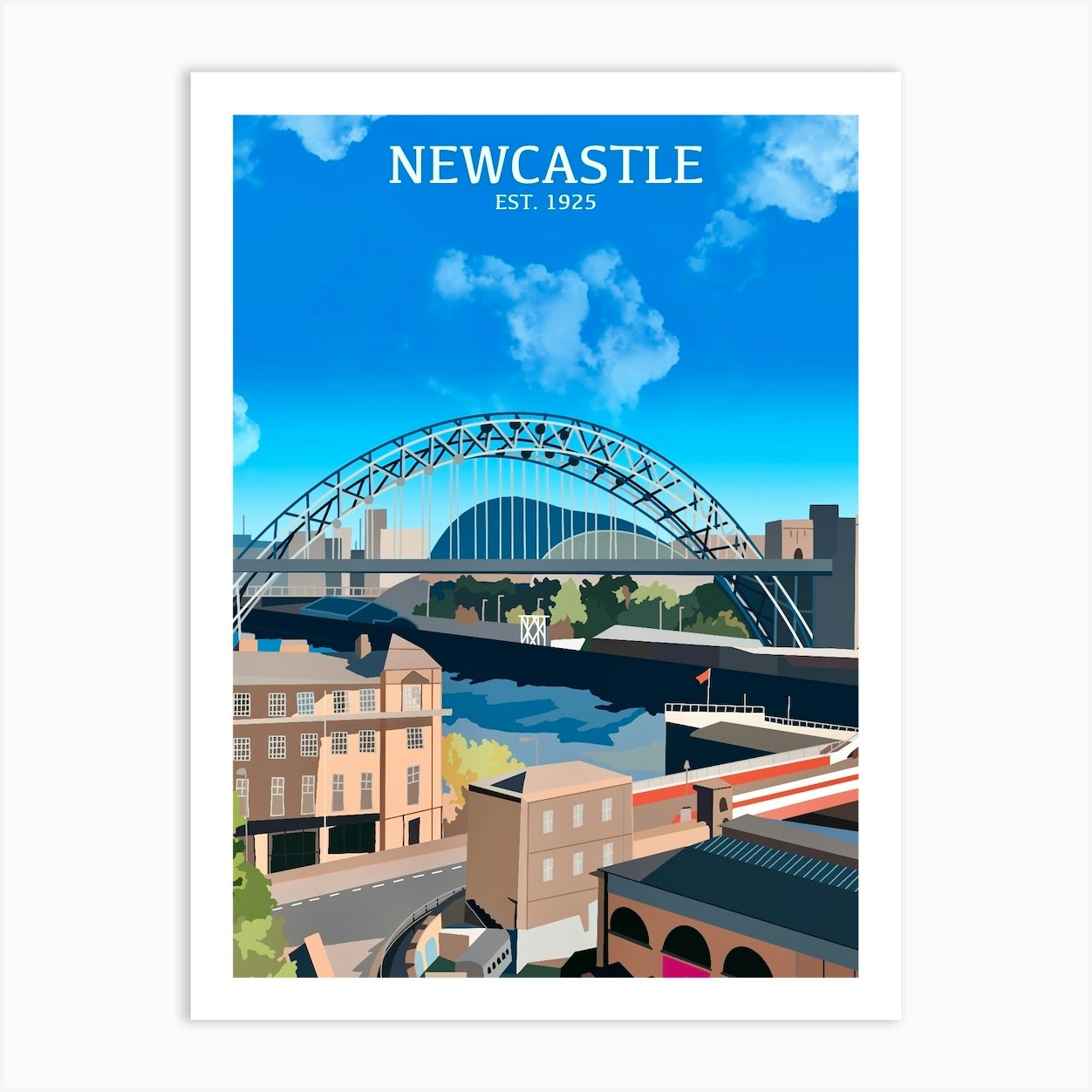 Newcastle Print Newcastle Landmarks Print Art Print by WeareGMD Fy