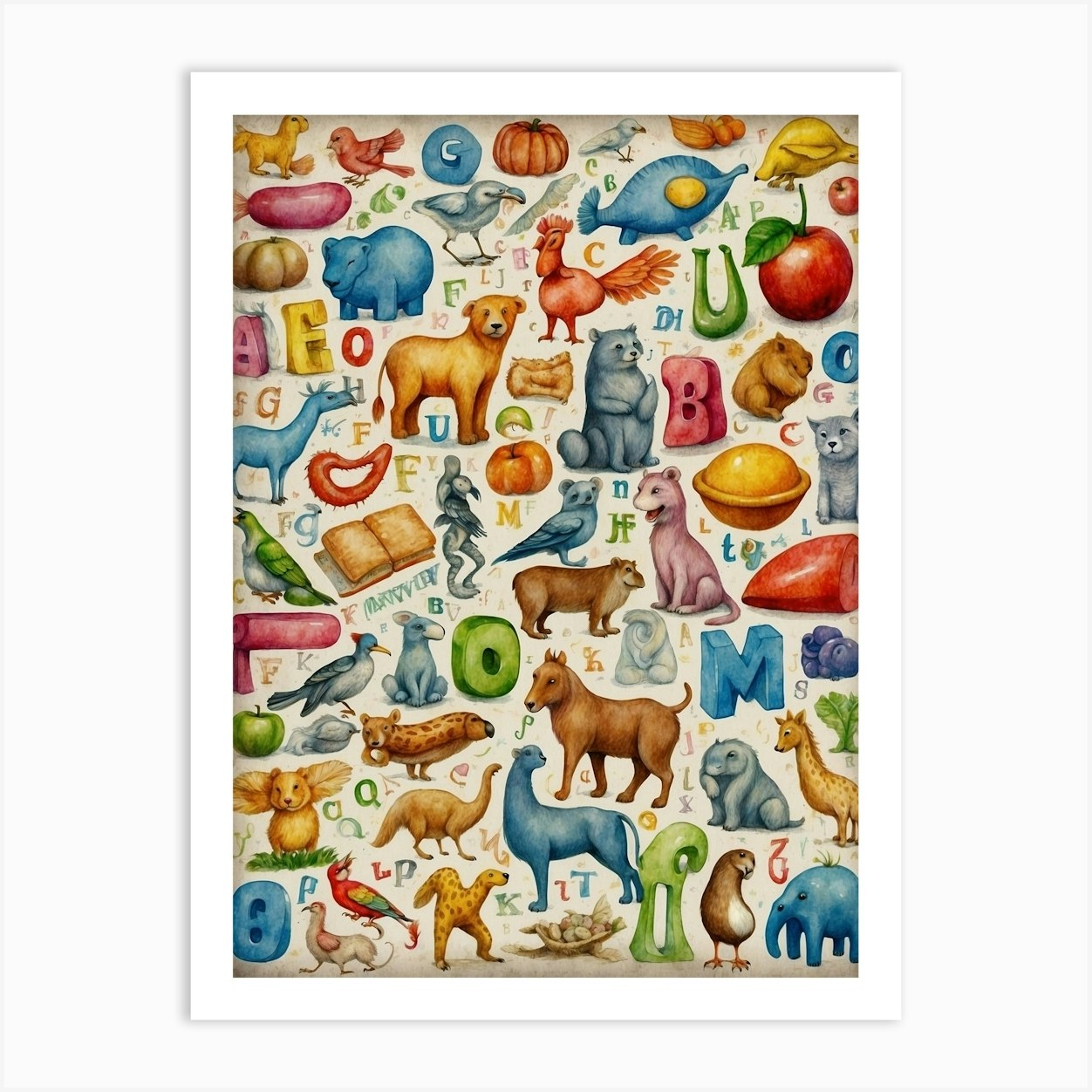 Alphabet Animals Art Print by Artisan Print Studio - Fy