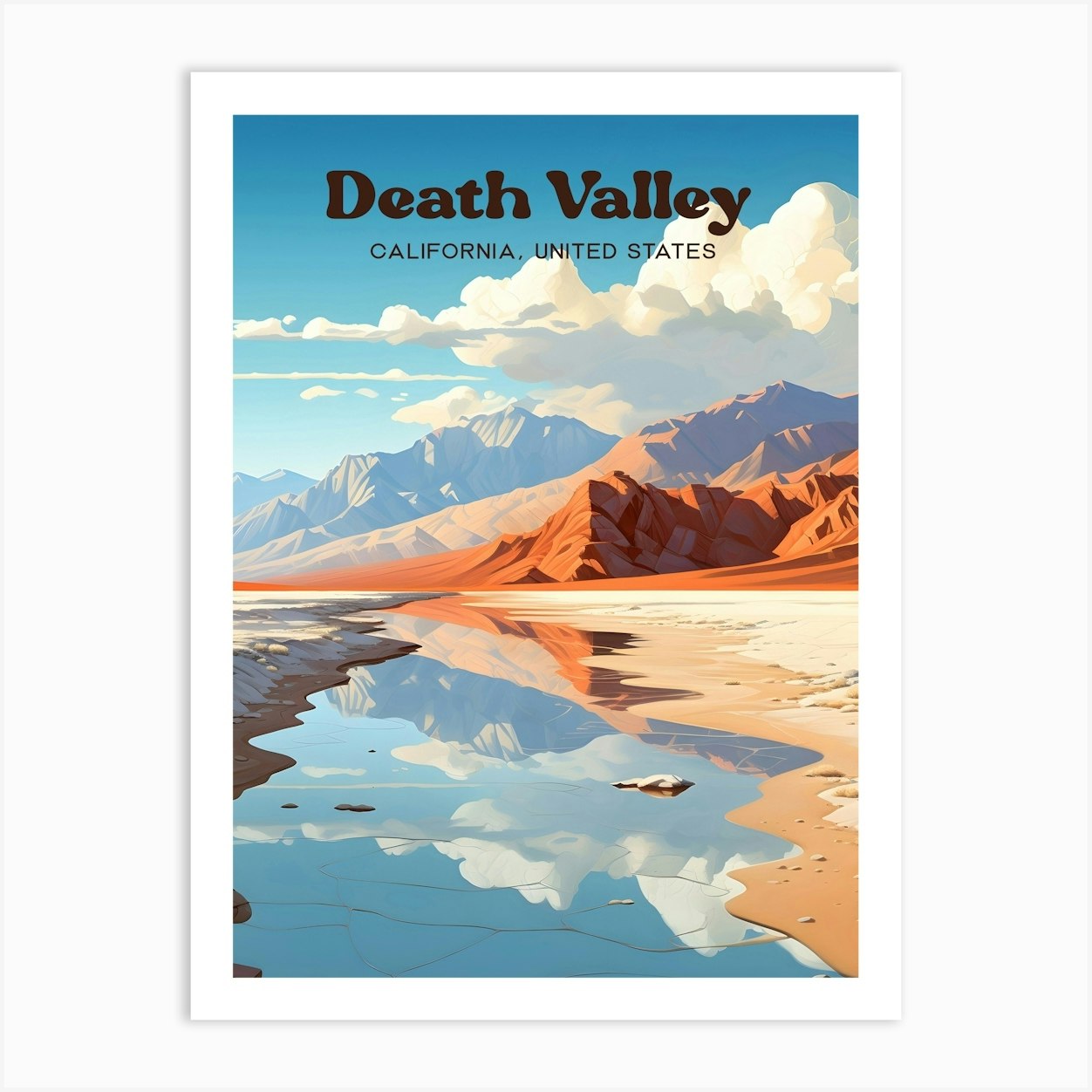 Death Valley California Desert Modern Travel Art Art Print by ...