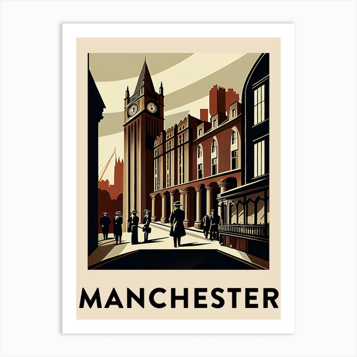 Manchester Art Print by Travel Poster Collection Fy