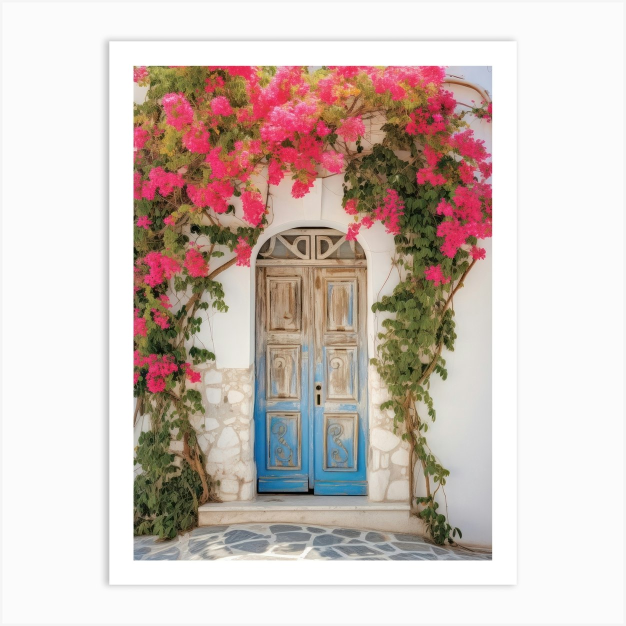 Limassol, Cyprus Mediterranean Doors Watercolour Painting 3 Art Print