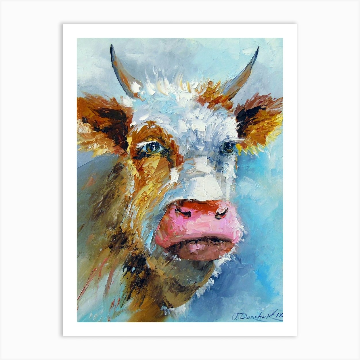 Young bull Art Print by Olha Darchuk - Fy