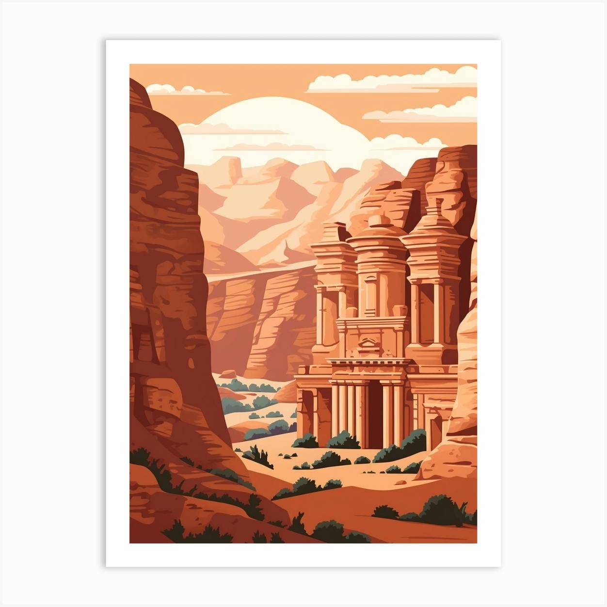 Jordan Travel Illustration Art Print