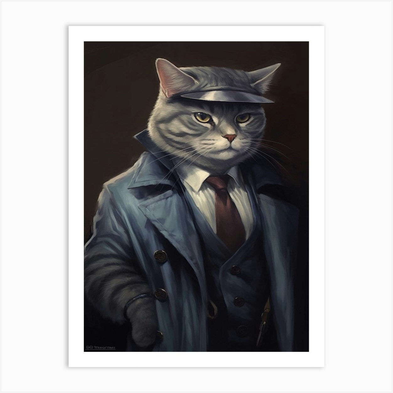 Gangster Cat American Shorthair 3 Art Print by Woof and Whiskers - Fy