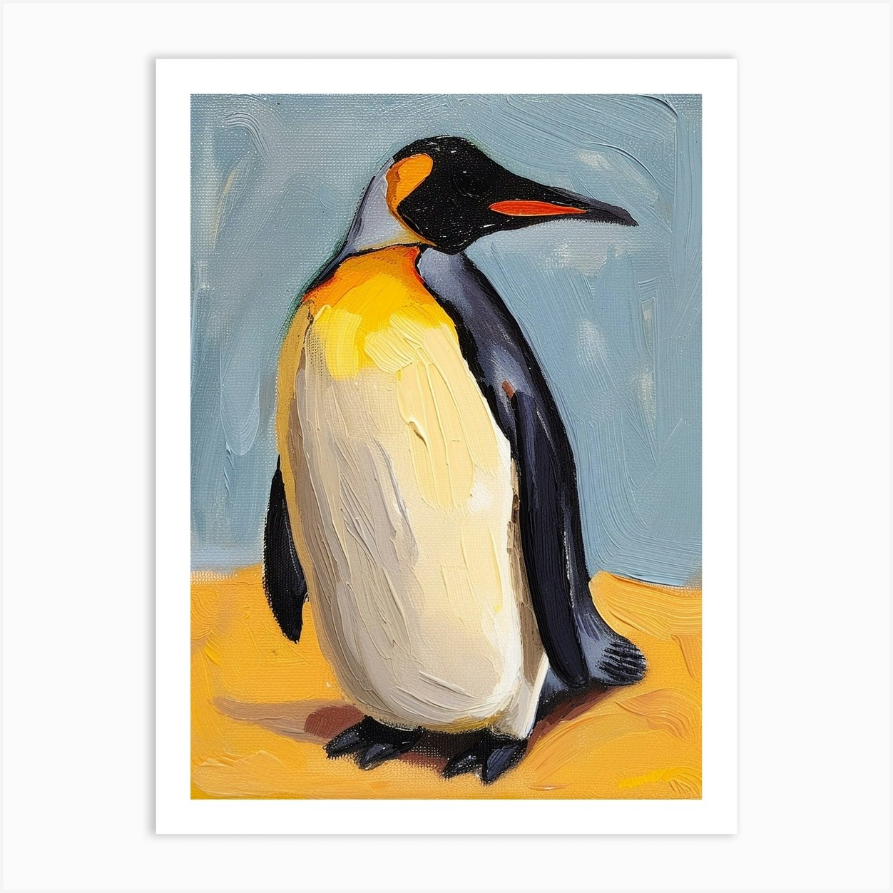 King Penguin Bartolom Island Colour Block Painting 3 Art Print by ...