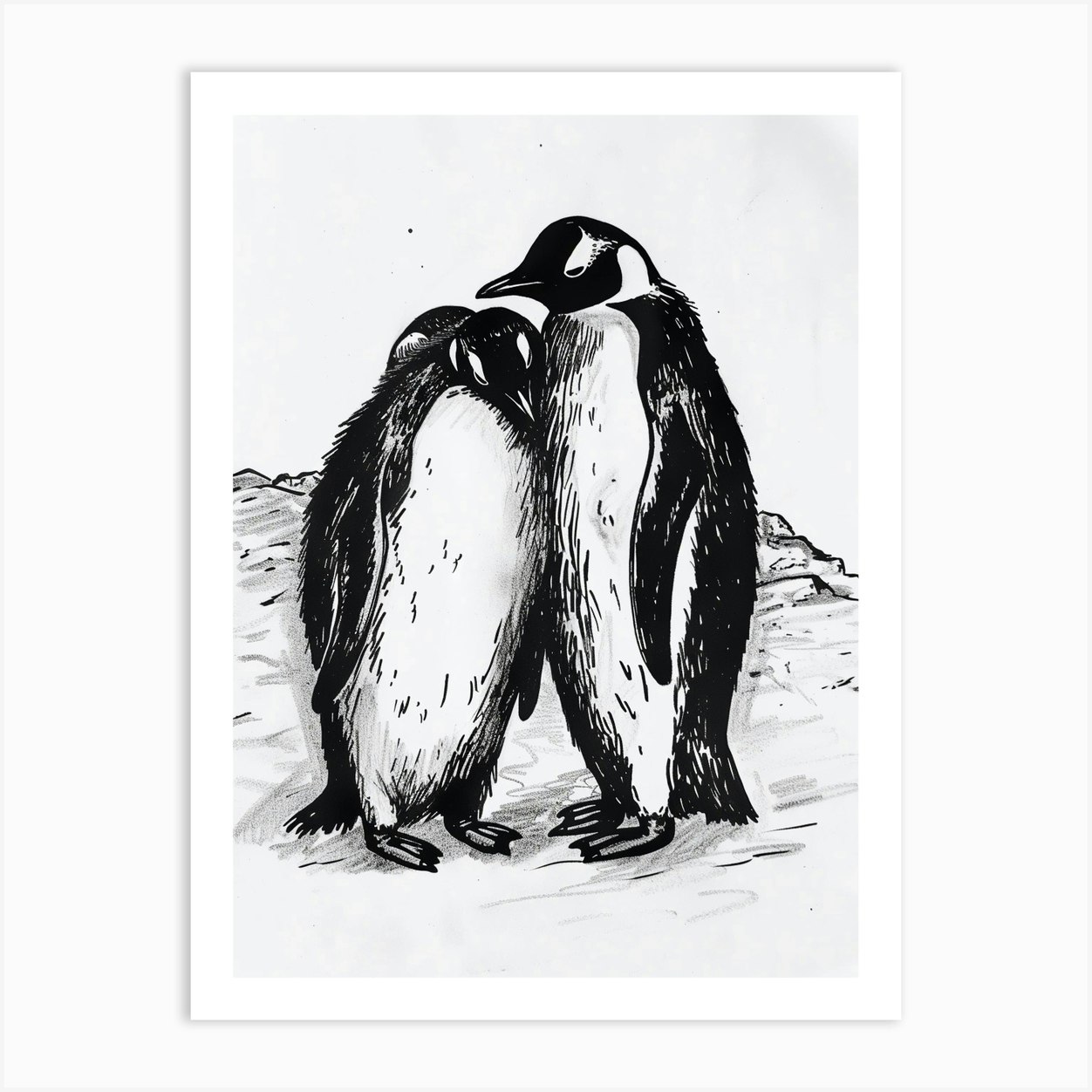 Emperor Penguin Huddling For Warmth 3 Art Print by Energy of the Sea - Fy