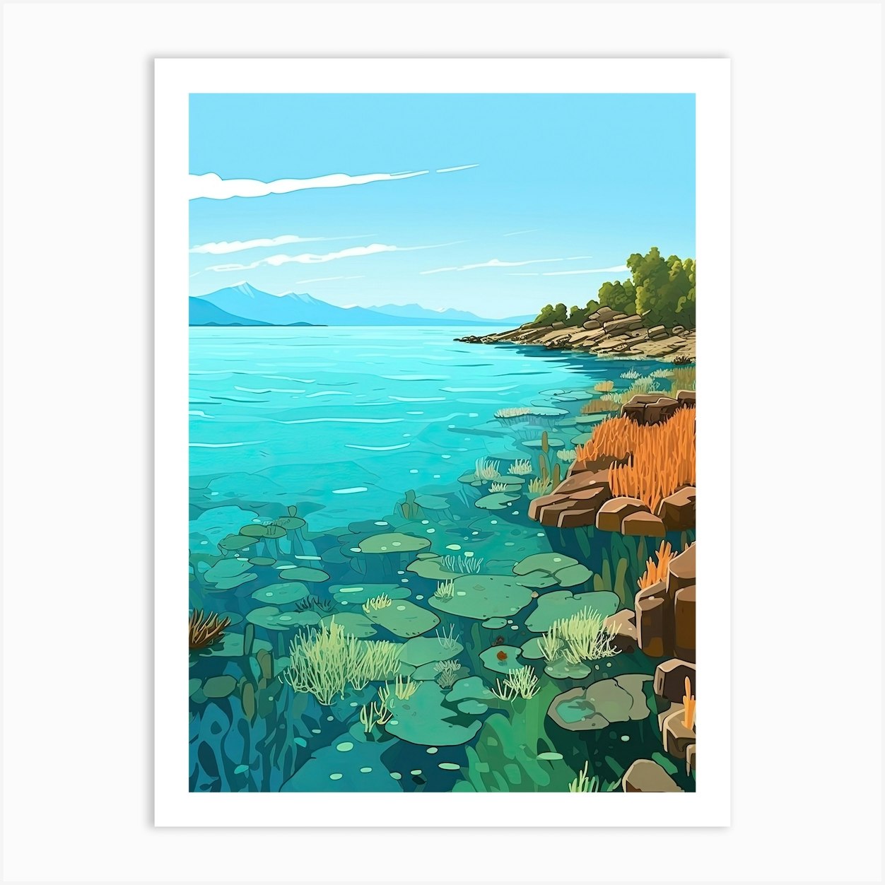Gold Coast, Australia, Flat Illustration 3 Art Print by Dreamy Seasons