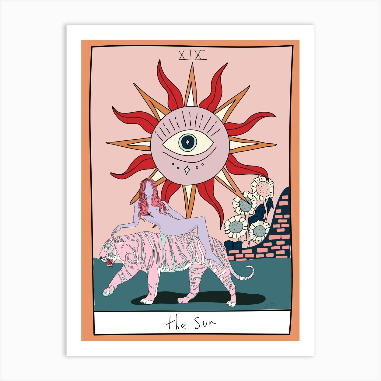 The Sun Tarot Art Print By Eat The Moon - Fy