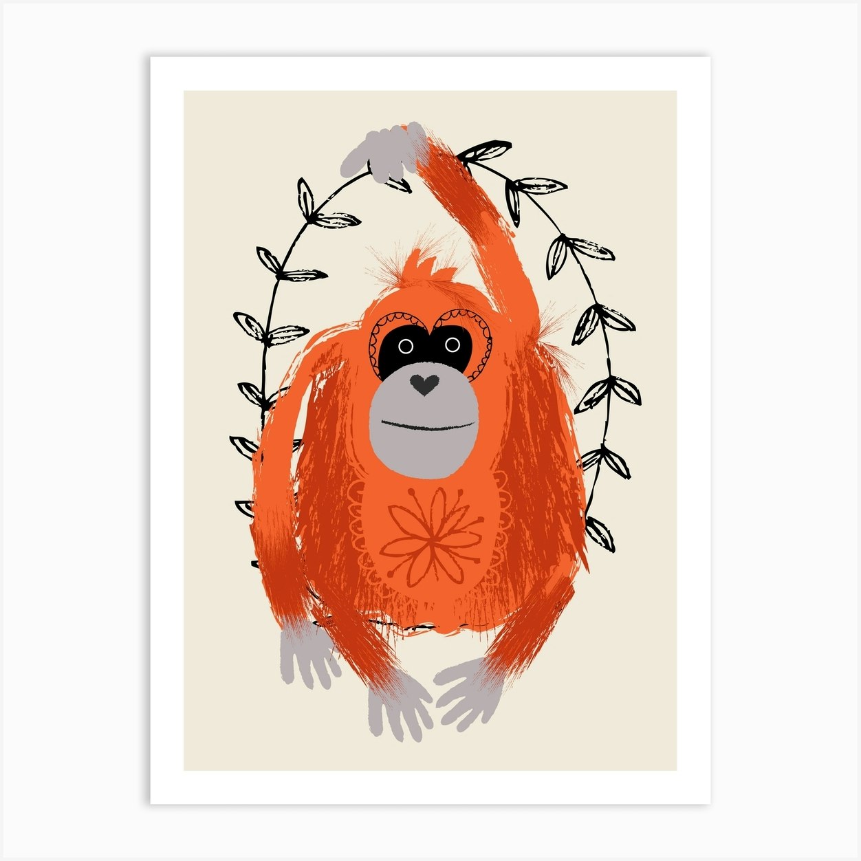 Orangutan Monkey Art Print by Helen Black Designs - Fy