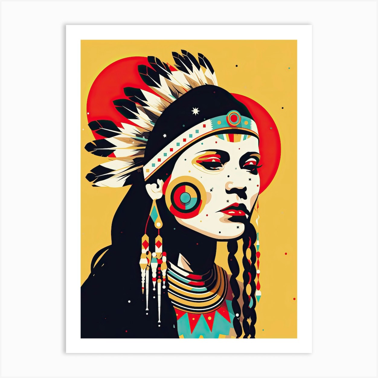 Modern Pop Art: Native American Legends Art Print by Art-Syndicate - Fy