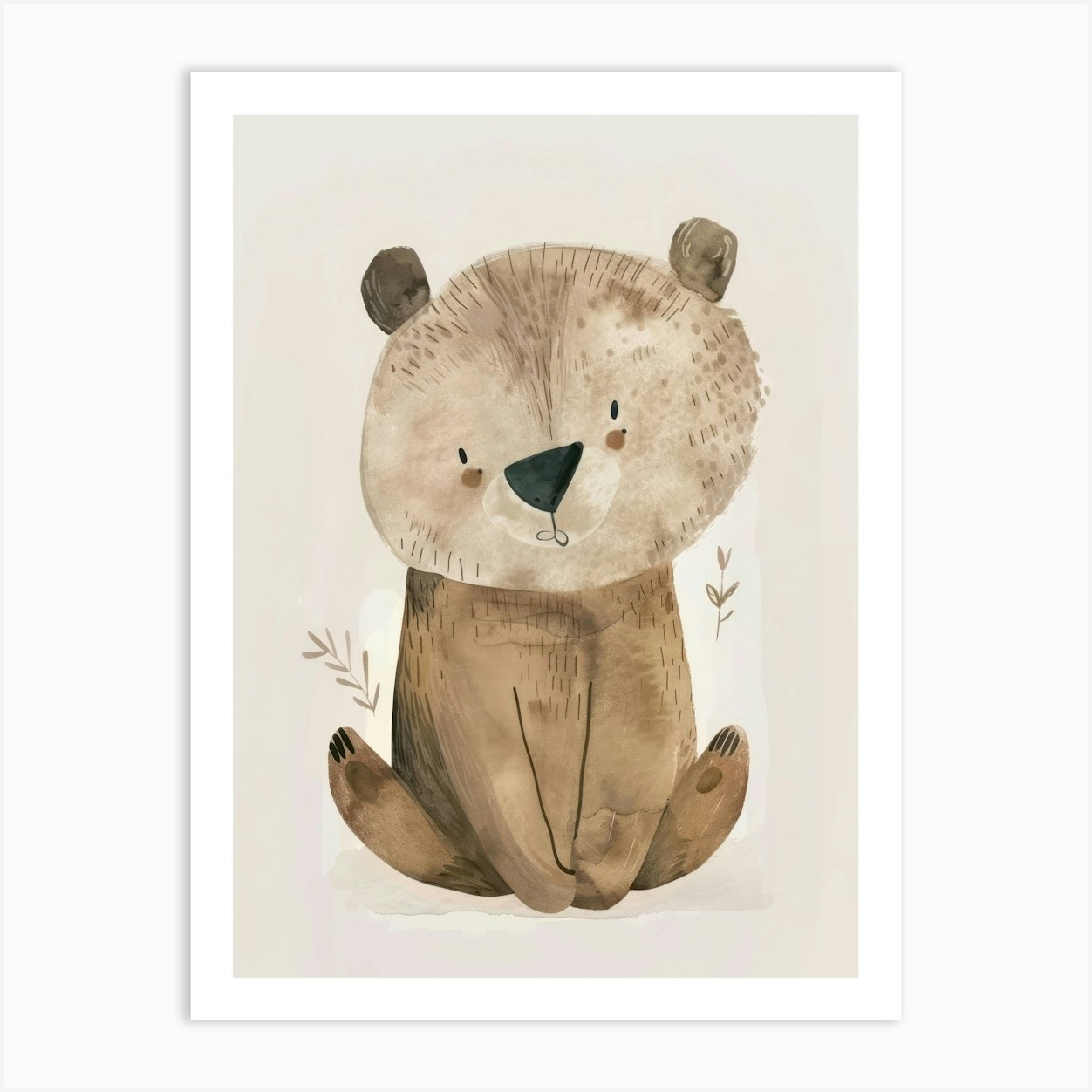 Charming Nursery Kids Animals Bear Cub 4 Art Print by Tiny Wonders ...