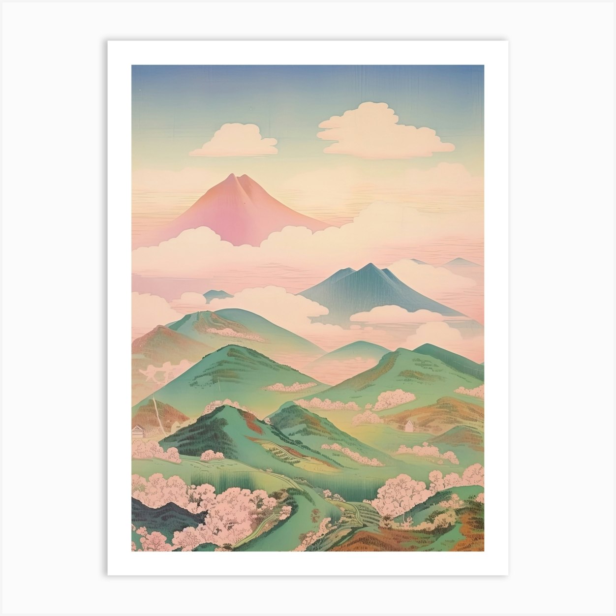 Mount Haku In Ishikawa Gifu Toyama, Japanese Landscape 2 Art Print by ...