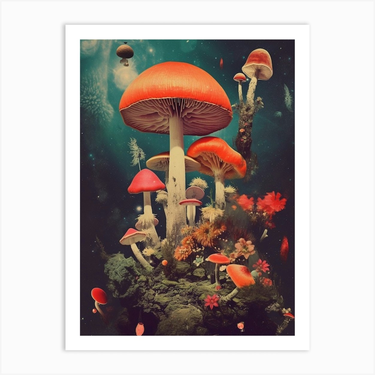 Mushroom Collage 2 Art Print by Enchanted Prints - Fy