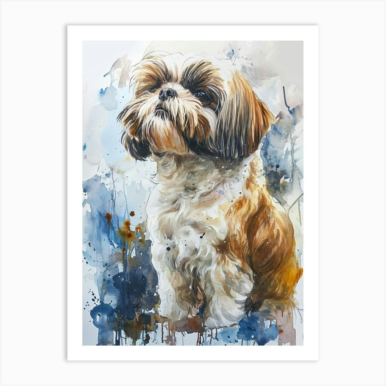 Watercolor shih sale tzu