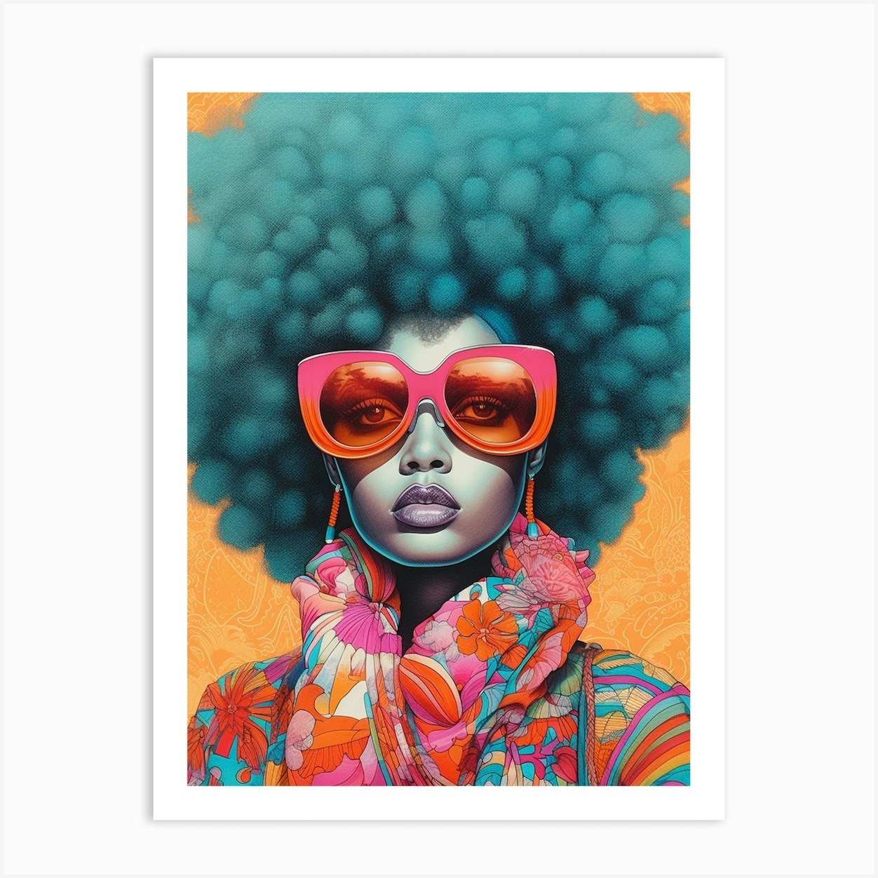 Hipster Portraits Pencil Pop Art 8 Art Print by AfroFusion - Fy