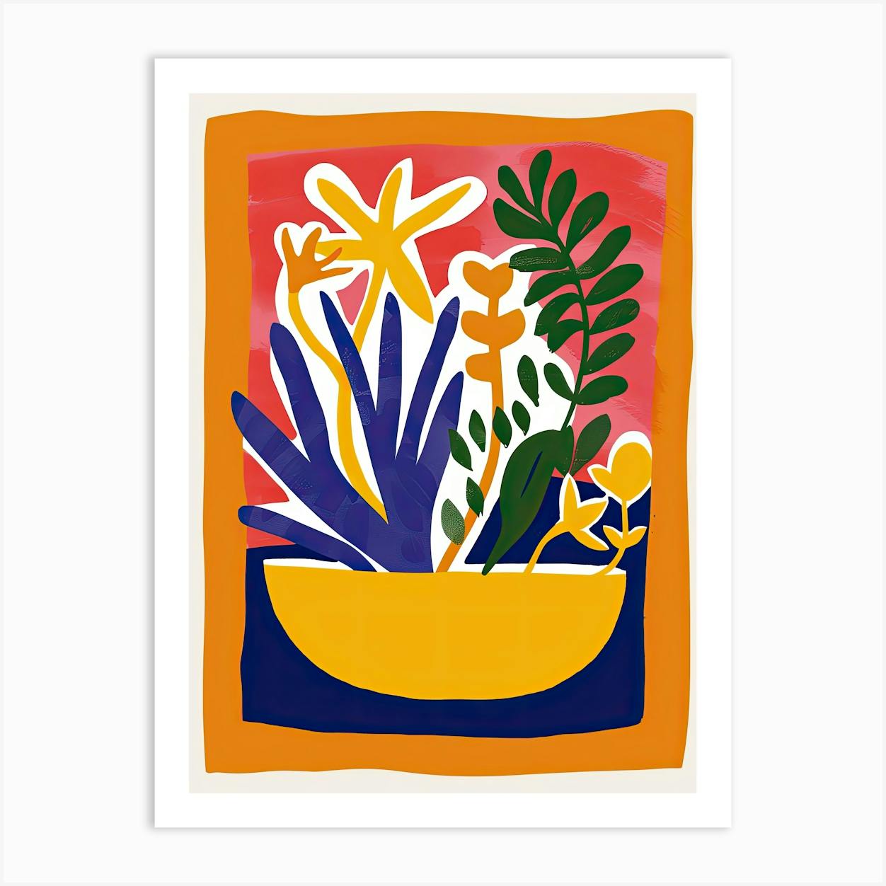 Cosmic Ferns Matisse Style Art Print by Bauhaus-Syndicate - Fy