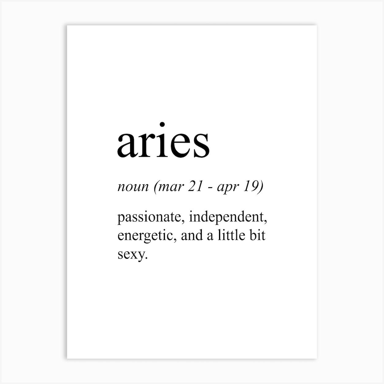 Aries Star Sign Definition Meaning Art Print by Pixy Paper Fy