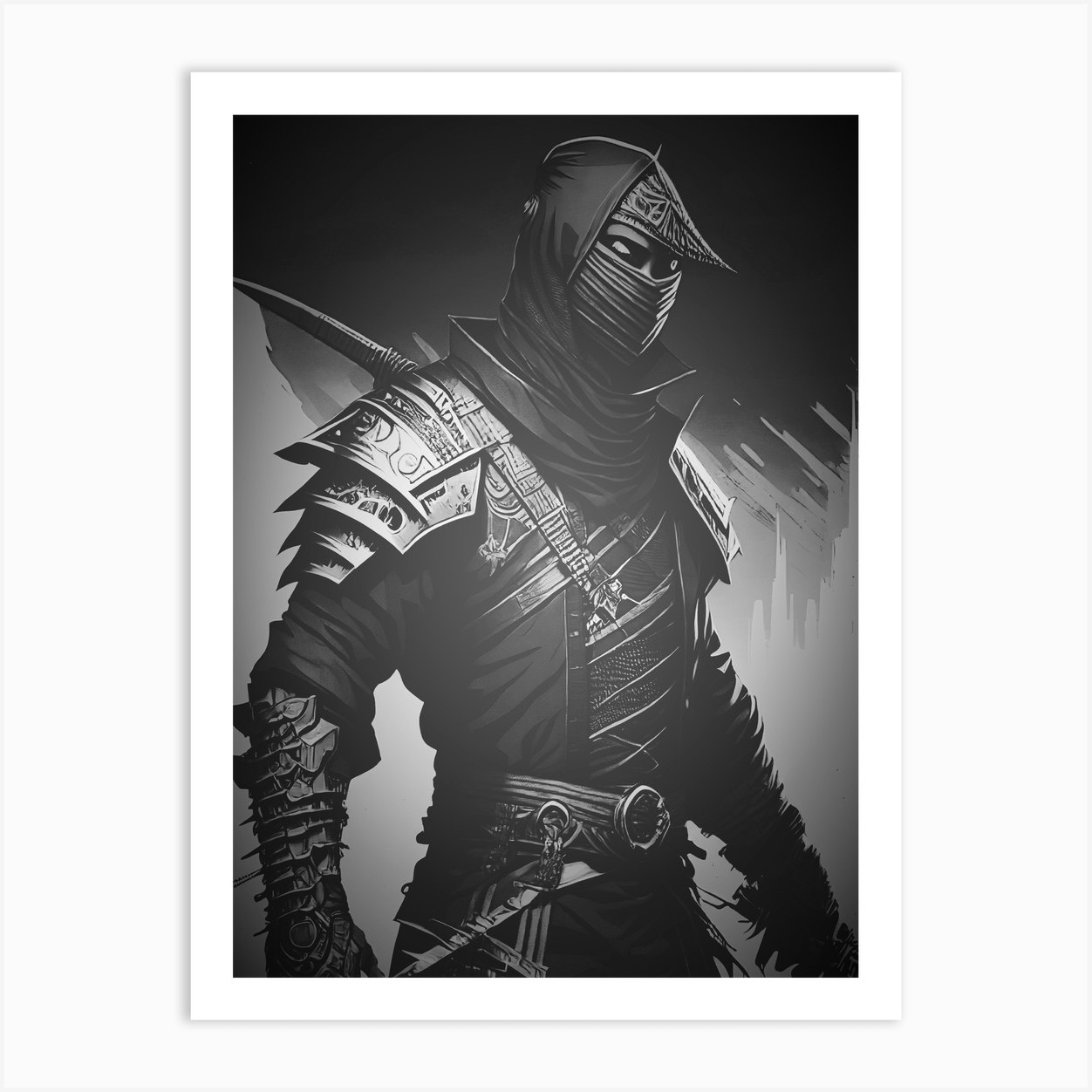 Dystopian Sci-fi assassin concept Speed Digital art Stealth Swords Art ...