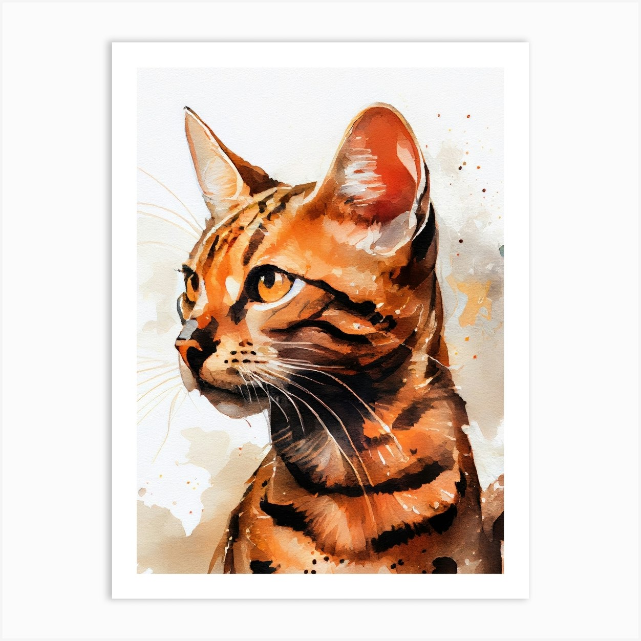 Bengal Cat animal 1 Art Print by JBJart Justyna Jaszke - Fy