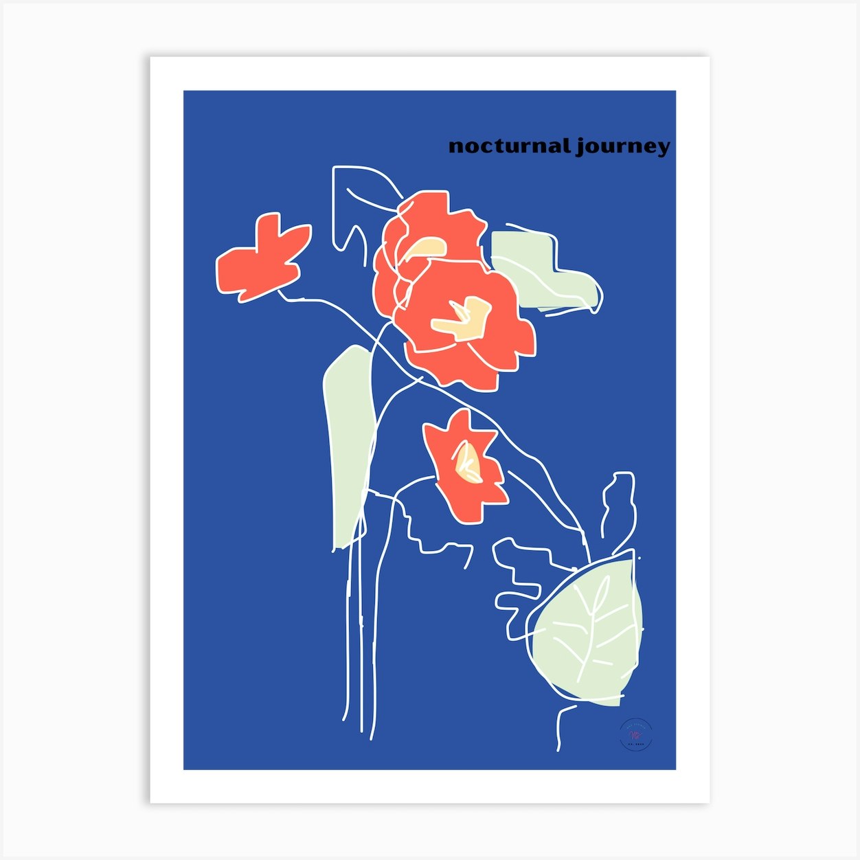 Blue Flowers Bloom Series Art Print by RNZ STUDIO BY JEN Fy