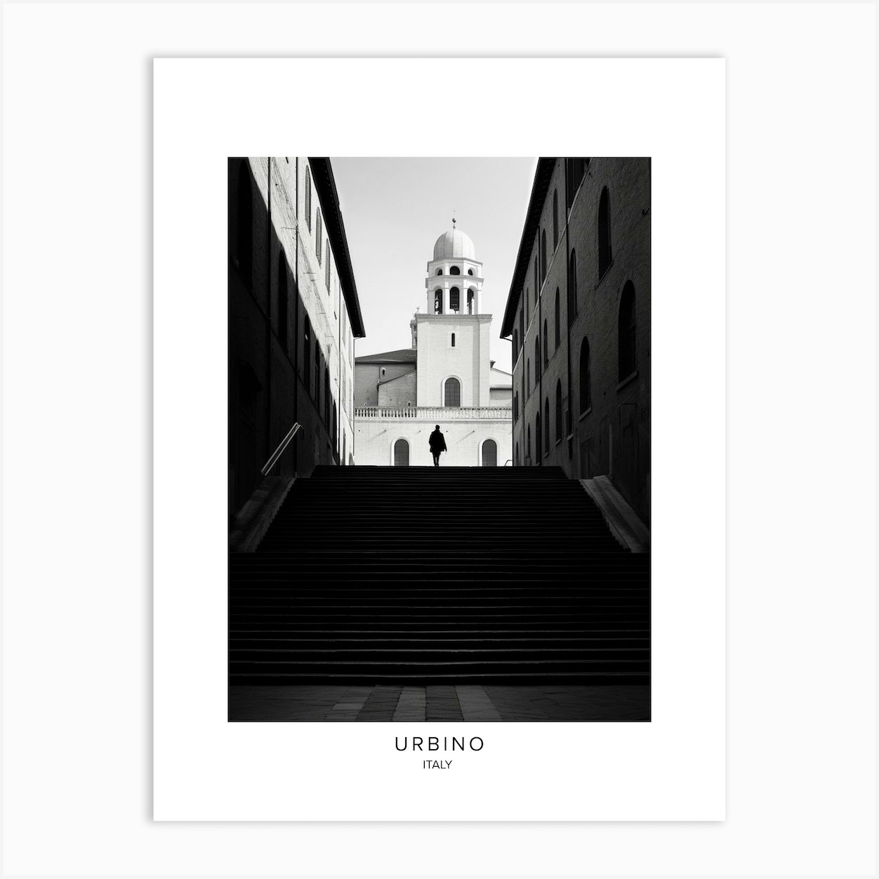 Poster Of Urbino Italy Black And White Analogue Photography 3 Art