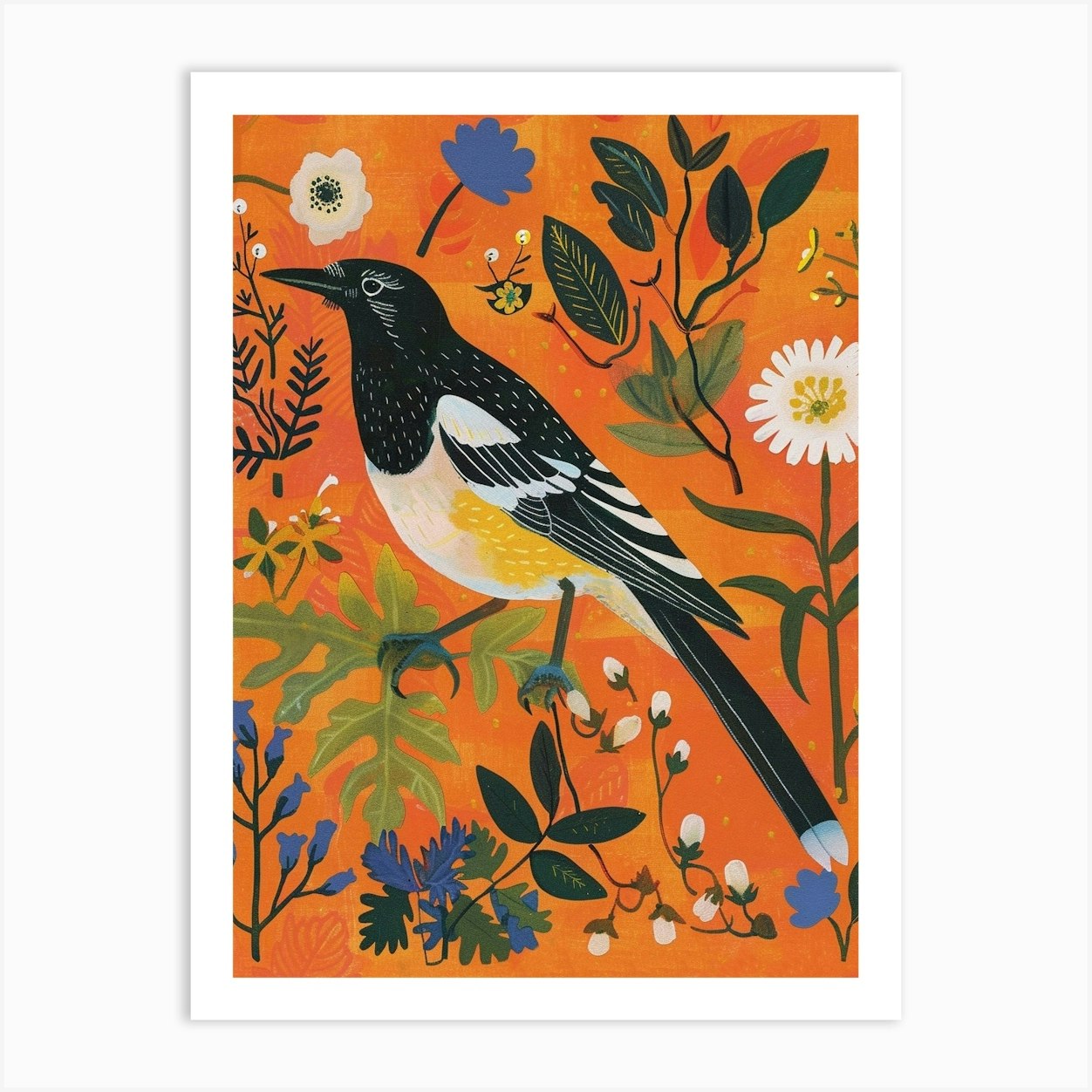 Spring Birds Magpie 5 Art Print by Feathered Muse - Fy