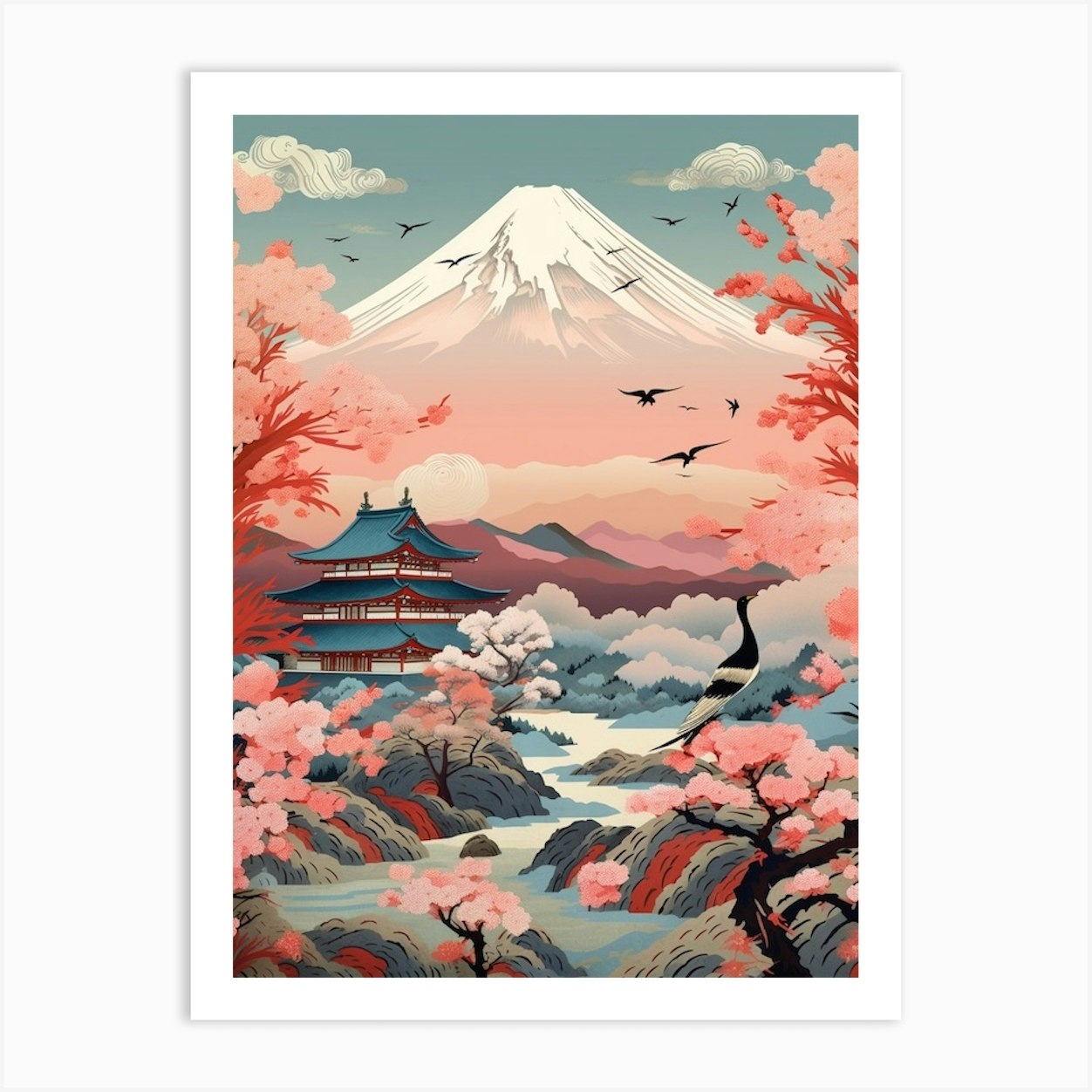 Mount Fuji Japan Art Print by The Art of Adventure - Fy