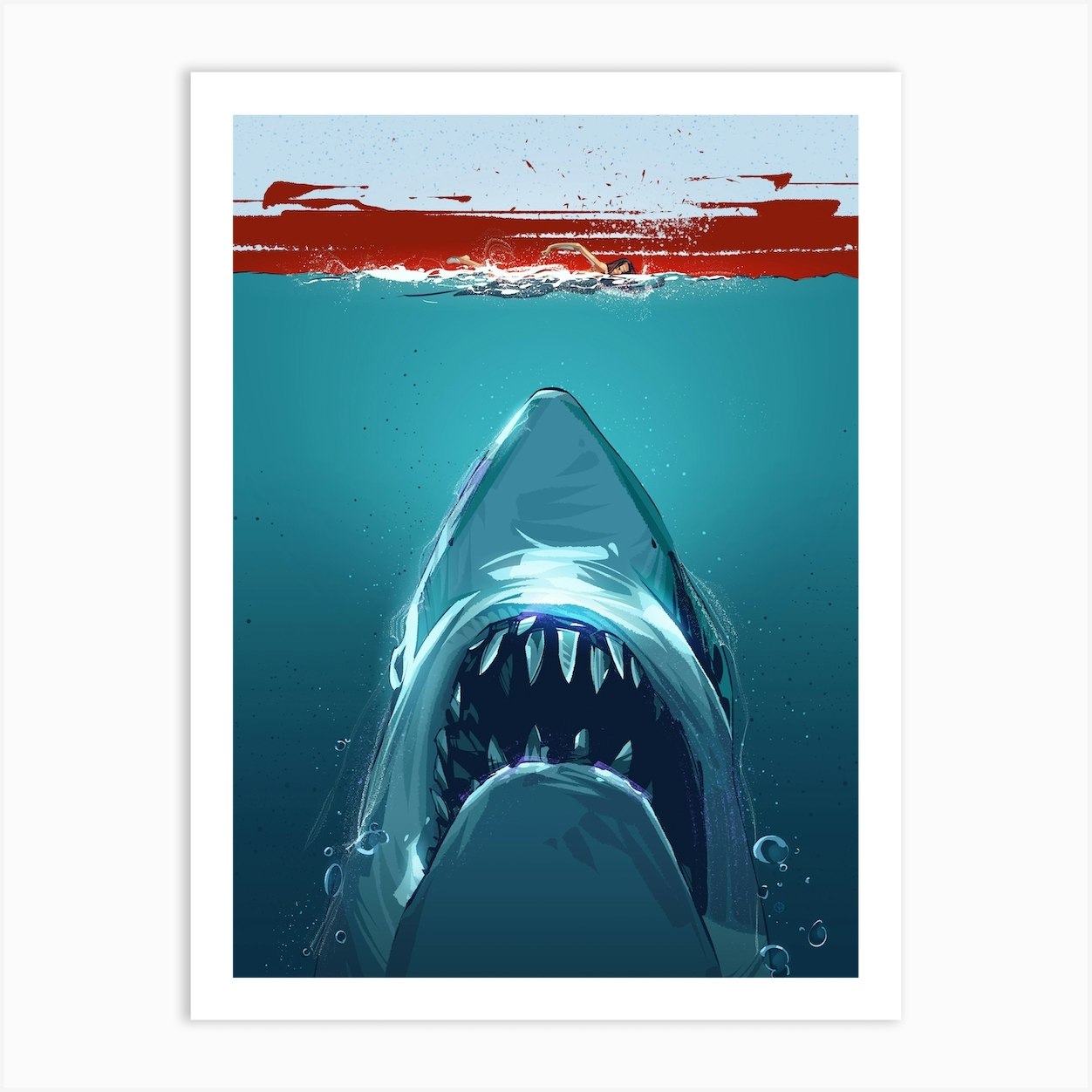 Jaws Shark Art Print by Nikita Abakumov - Fy