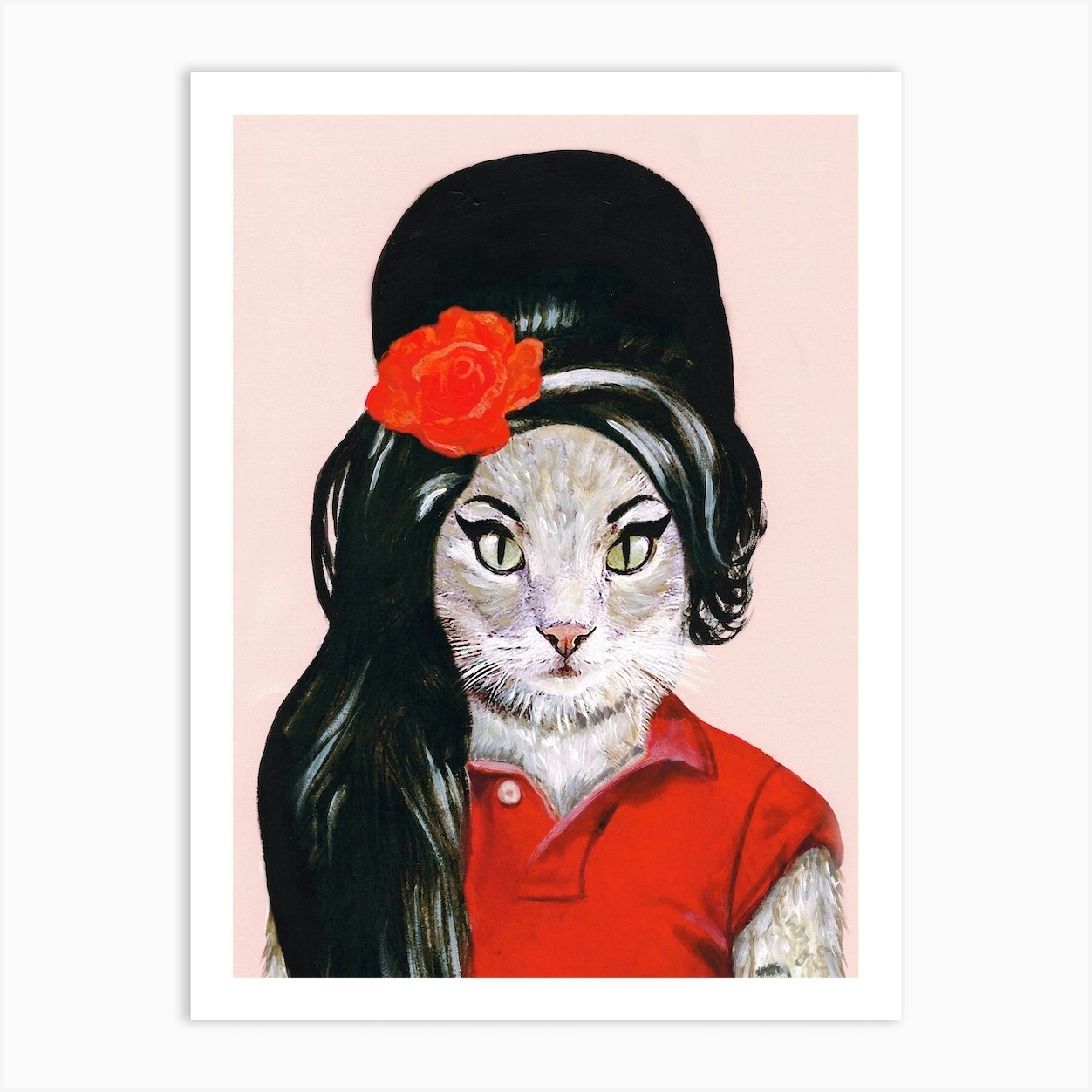 Amy Winehouse Cat Art Print by Coco Deparis - Fy