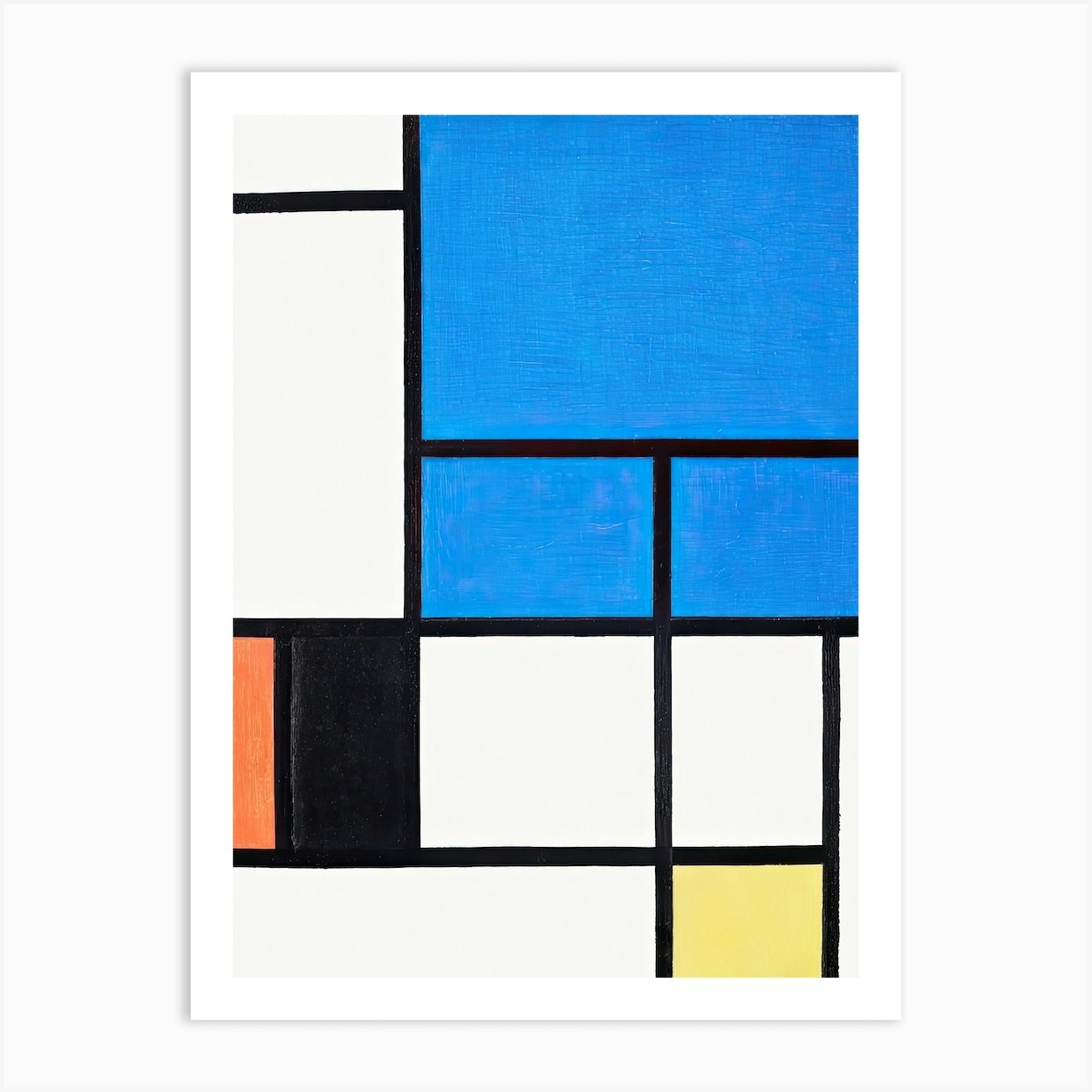 Piet Mondrian’S Composition With Large Blue Plane, Cubism Art Art Print ...