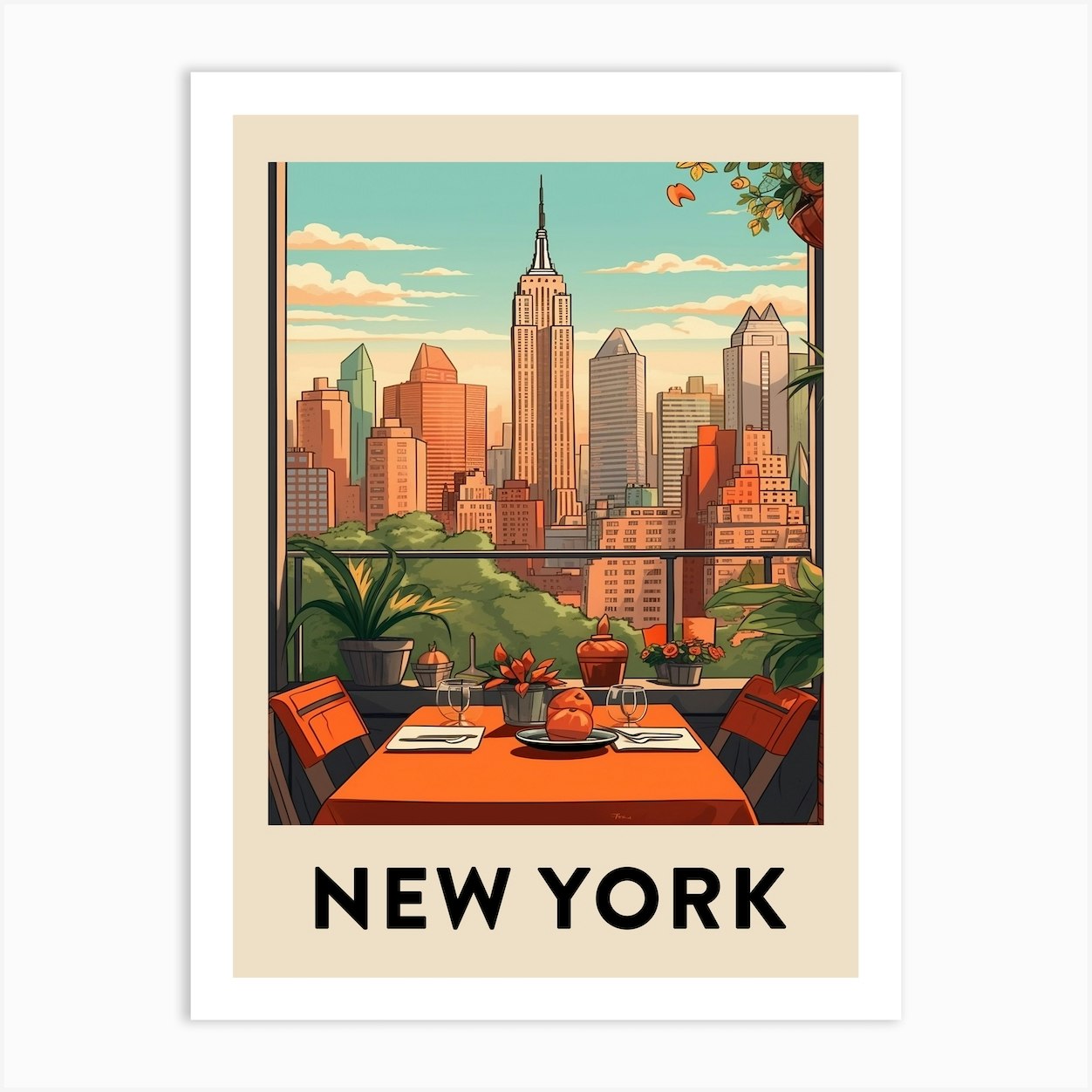 Vintage Travel Poster New York 8 Art Print by Travel Poster Collection - Fy