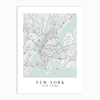 New York New York Street Map Minimal Color Art Print by Typologie Paper ...