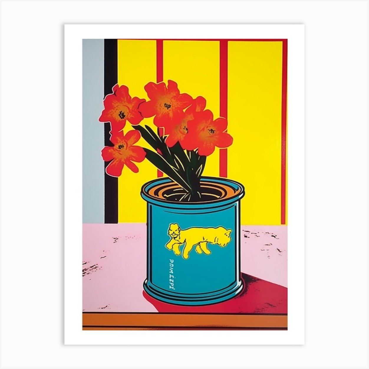 Freesia In A Can Pop Art Art Print by Meowsterpieces Fy