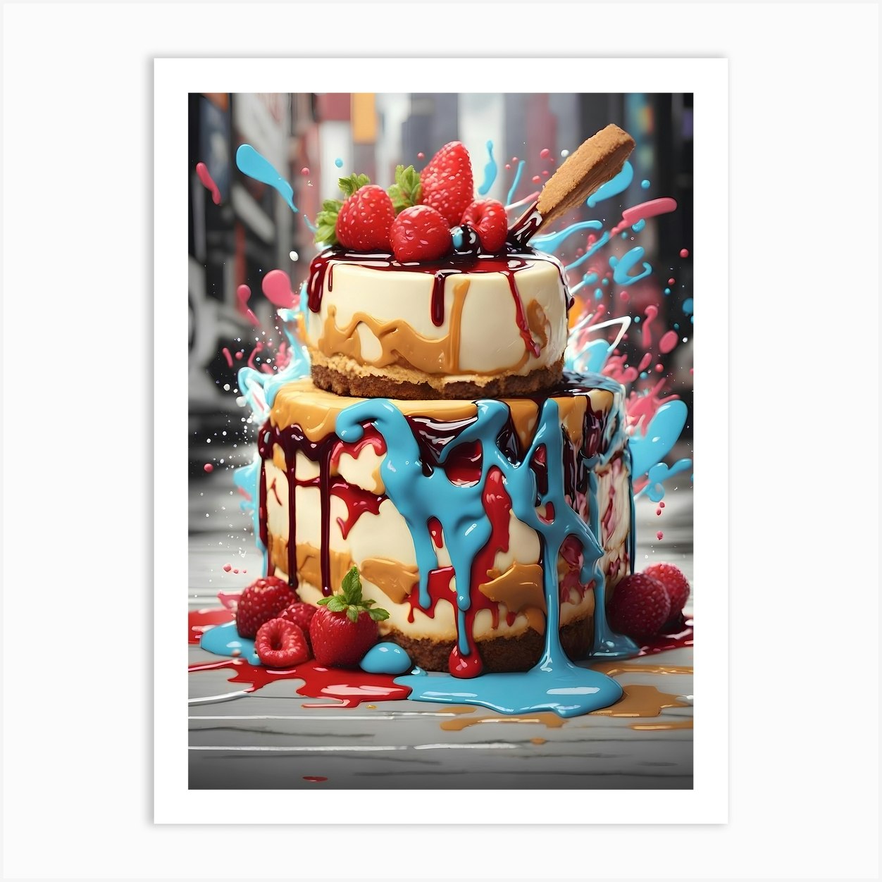 Cake With Splatters Art Print By Ishwar Creation Fy 