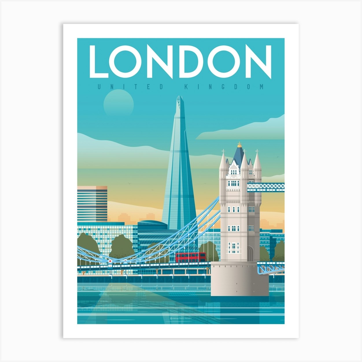 London Tower Bridge Art Print by Olahoop Travel Posters - Fy