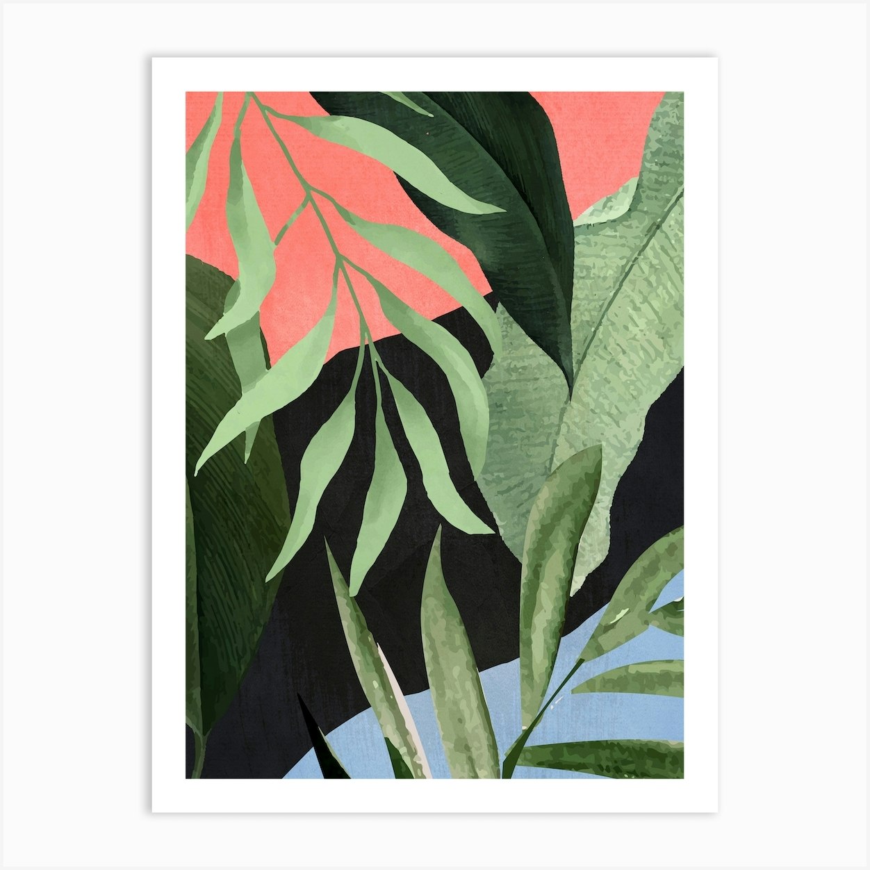 Abstract Art Tropical Leaves 141 Art Print by ThingDesign - Fy