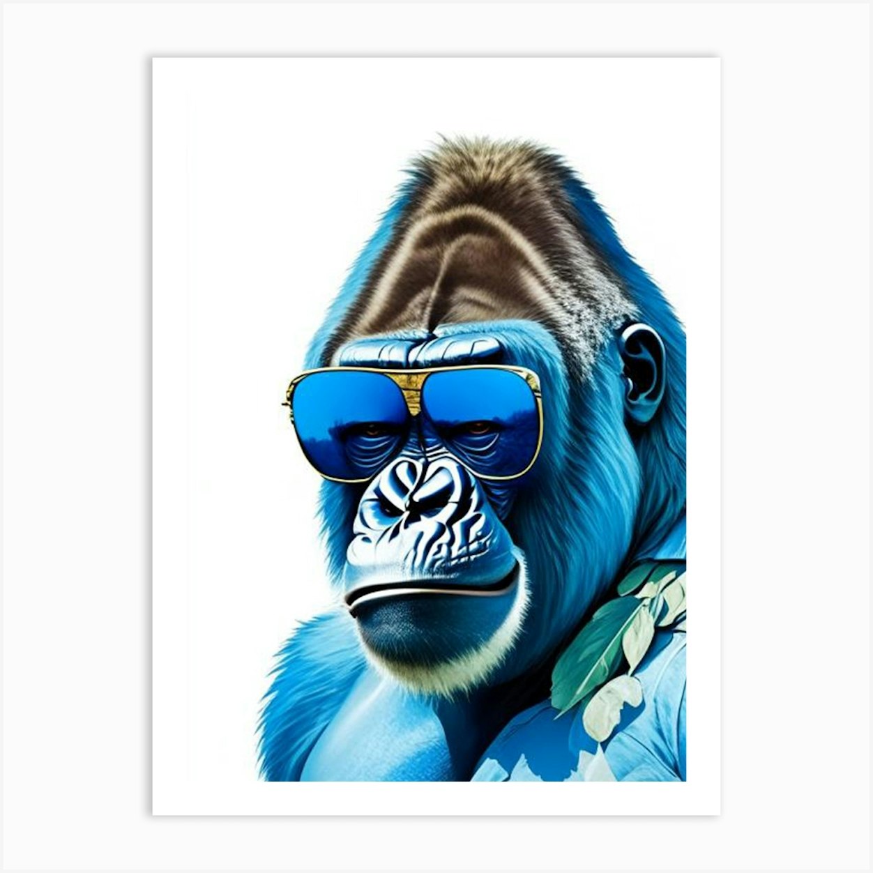 Gorilla With Sunglasses Gorillas Decoupage 1 Art Print by Primate ...