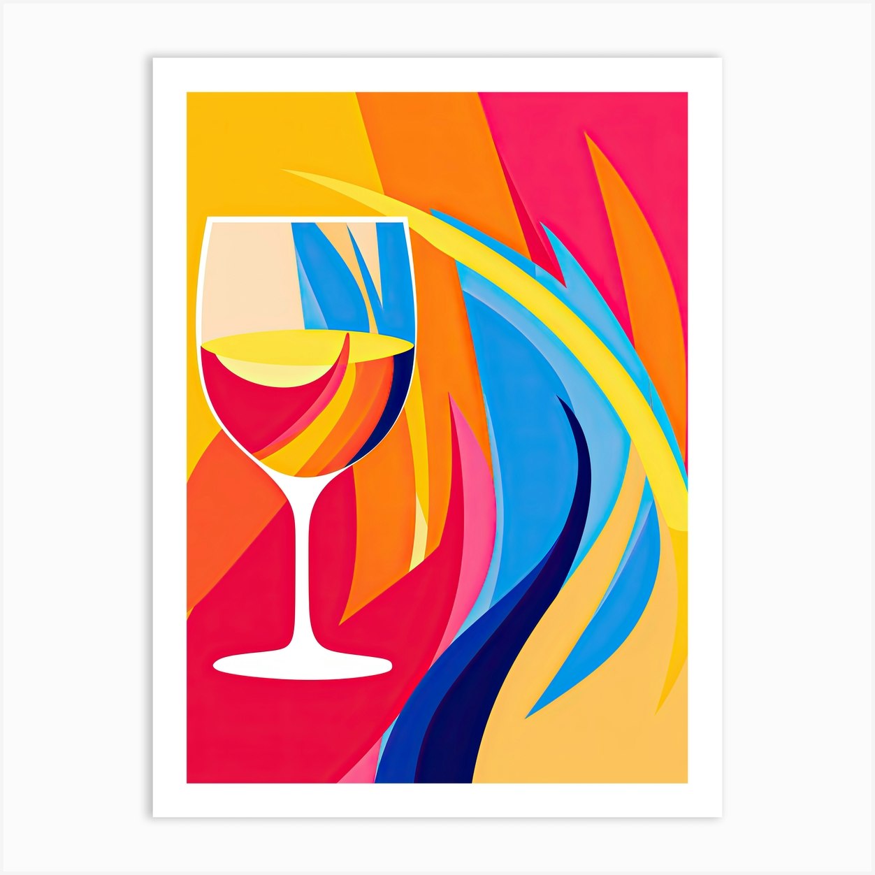 Wine Glass, Inspired by Matisse Art Print by ArtSyndicate Fy