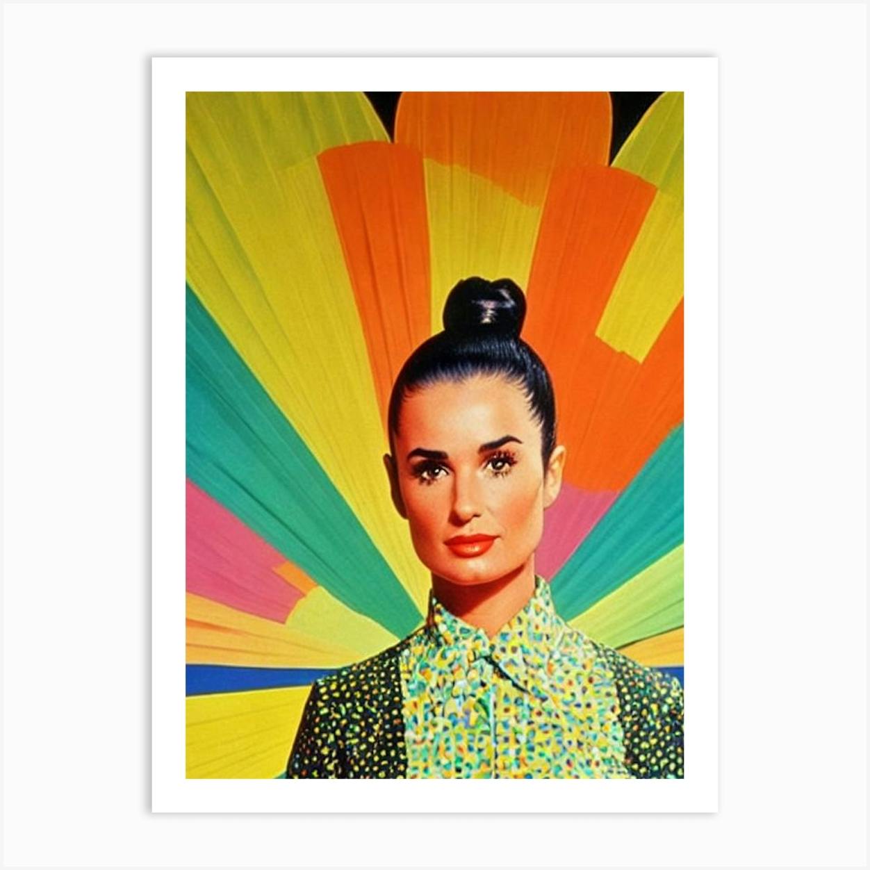 Demi Moore Colourful Pop Movies Art Movies Art Print by Lights